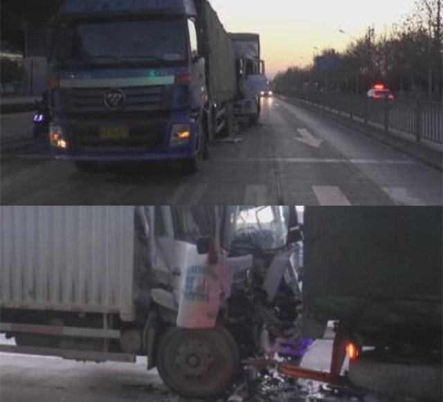 Фургон в Цзинане гнался за большим грузовиком, возможно, из-за усталости от вождения
